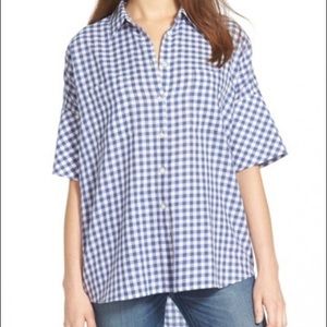 Madewell gingham courier button down shirt XS